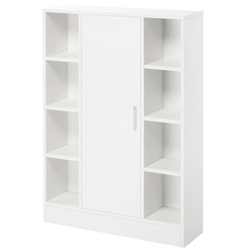 Kleankin Armario Pared Baño Moderno Con Puerta. Estantes Ajustables Y 2  Cajones Blanco