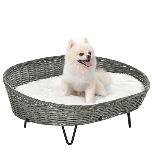 Cama Perro Con Almohada De Poliéster Espuma Pp 75x55x20cm-pawhut.gris con  Ofertas en Carrefour