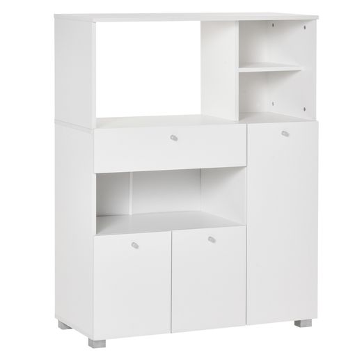 Aparador De Cocina De Mdf Madera De Caucho Homcom 101x40x85cm-blanco con  Ofertas en Carrefour