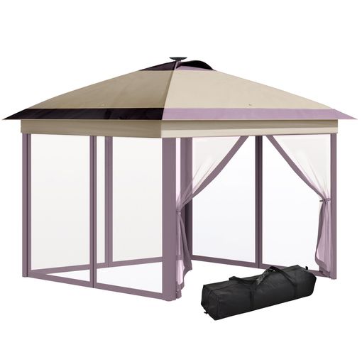 Carpa Plegable Gazebo 3x3m con 4 Paredes, Pabellón de Jardín, Color Verde