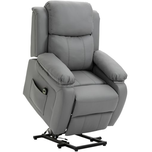 Sillón Levanta Personas De Pu Espuma Acero Homcom 76x90x105 Cm-gris con  Ofertas en Carrefour