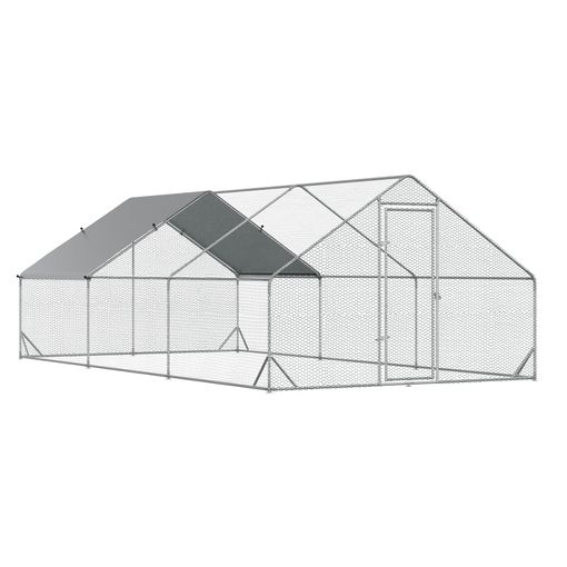 Gallinero De Exterior De Acero Galvanizado Pe 3x6x2 M- Pawhut. Plata con  Ofertas en Carrefour