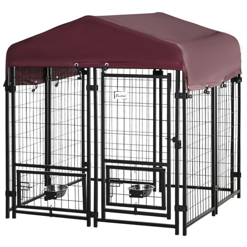 Parque Para Perros Pawhut De Acero 82,5-150x79x61 Cm Negro con Ofertas en  Carrefour