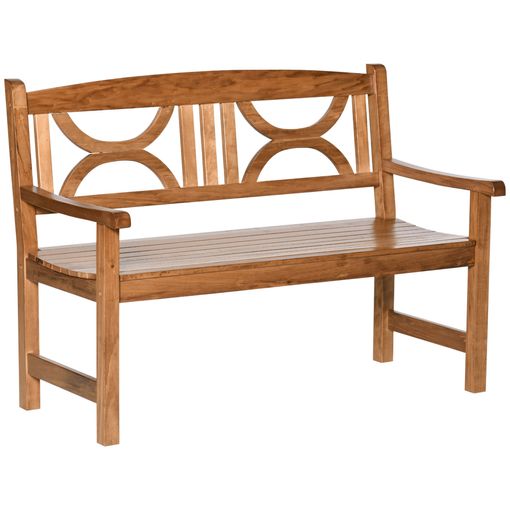 Sunfun Banco de jardín Saale (Ancho: 122 cm, Madera dura, Marrón