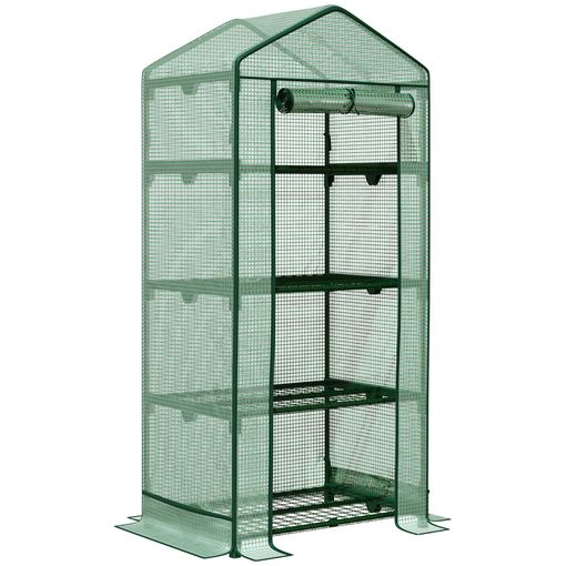 Invernadero Terraza 4 Estantes De Metal Pe 69x49x158cm-outsunny.verde con  Ofertas en Carrefour