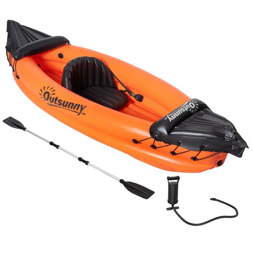 Comportamiento Tío o señor Madurar Kayak Hinchable 1 Persona De Pvc Acero 270x93x50 Cm-outsunny.naranja con  Ofertas en Carrefour | Ofertas Carrefour Online