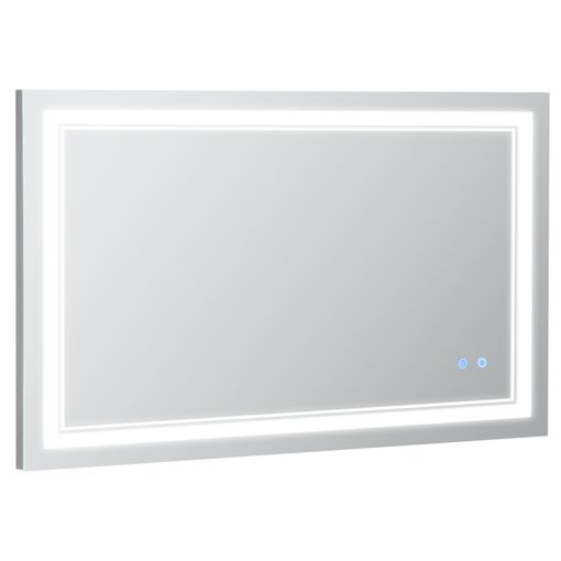 Armario con espejo de baño con luz LED kleankin 60x15x65 cm blanco