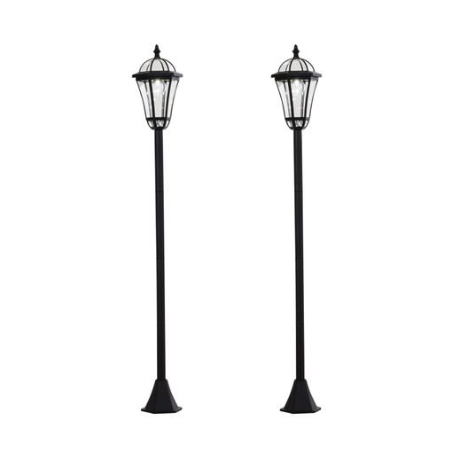 2 Farolas Solares De Jardín De Abs 18,5x18,5x129 Cm-outsunny. Negro con  Ofertas en Carrefour