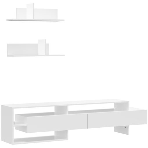 Mueble De Salón De Melamina De Madera Homcom 153,6x25x42 Cm-natural con  Ofertas en Carrefour