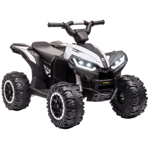 Quad Eléctrico Para Niños De 3-5 Años 12v Con 2 Motores Blanco Homcom con  Ofertas en Carrefour