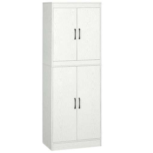 Alacena De Cocina De Melamina De Madera Homcom 60x36x168 Cm-blanco