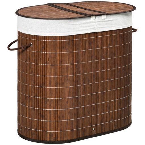 Cesto Para Ropa Plegable De Bambú Pu Lona Homcom 40x30x60 Cm - Bambú con  Ofertas en Carrefour