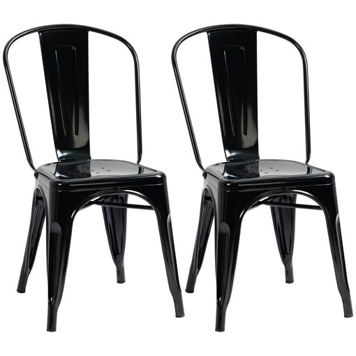 Conjunto de 2 sillas de comedor negras LOOMIS 