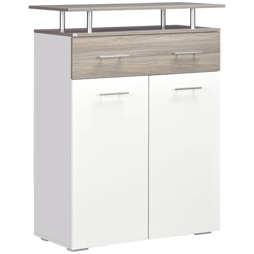 vidaXL Mueble zapatero madera contrachapada blanco brillo 63x24x81