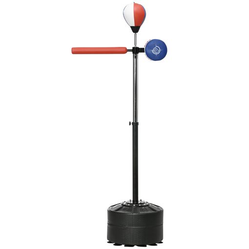 HOMCOM Saco de Boxeo de Pie con Bola de Velocidad y Barra Giratoria de 360° Punching  Ball para Adultos y Niños 88x48x155-205 cm Negro y Rojo - Conforama