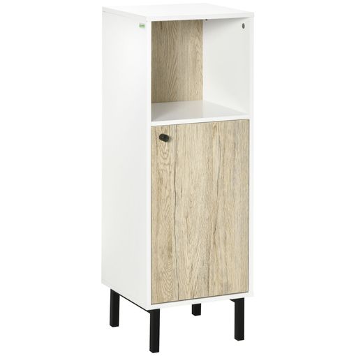 Mueble Auxiliar Baño De Melamina Kleankin 32x30x161 Cm Blanco con Ofertas  en Carrefour