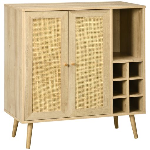 Aparador De Cocina De Mdf Madera De Caucho Homcom 101x40x85cm-blanco con  Ofertas en Carrefour