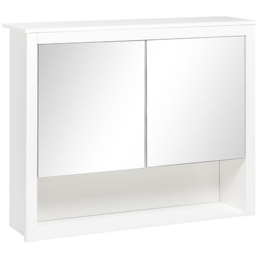 Armario baño de pared con 2 puertas kleankin 60x20x70.5 cm blanco