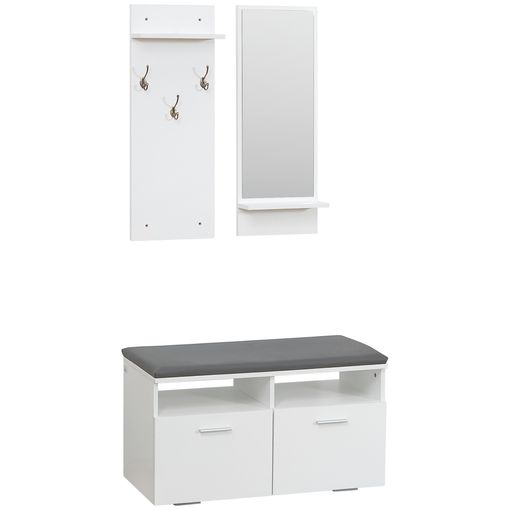 Mueble Recibidor Zapatero Con Perchero Gris+blanco con Ofertas en Carrefour