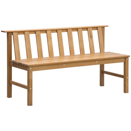 Banco De Jardín Outsunny Madera De Pino 144x60x77 Cm Natural