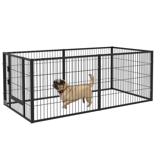 Parque de perros Pawhut negro 176x176x91,5 cm acero_D06-029