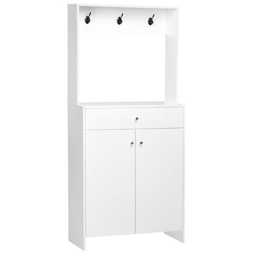 Perchero Con Zapatero De Mdf Homcom 80,5x40x168 Cm Blanco con Ofertas en  Carrefour