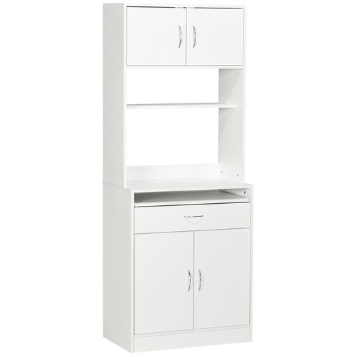 Alacena De Cocina Con 4 Puertas De Melamina Homcom 70x40x180cm Blanco con  Ofertas en Carrefour