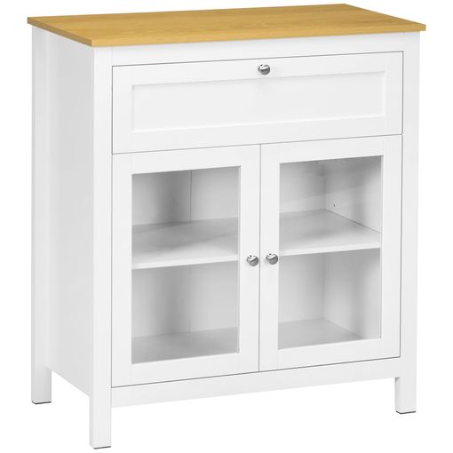 Aparador De Cocina De Mdf Madera De Caucho Homcom 101x40x85cm-blanco con  Ofertas en Carrefour