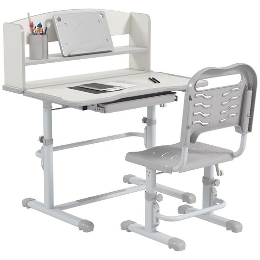 Mesa infantil de madera Teo regulable - Blanco 