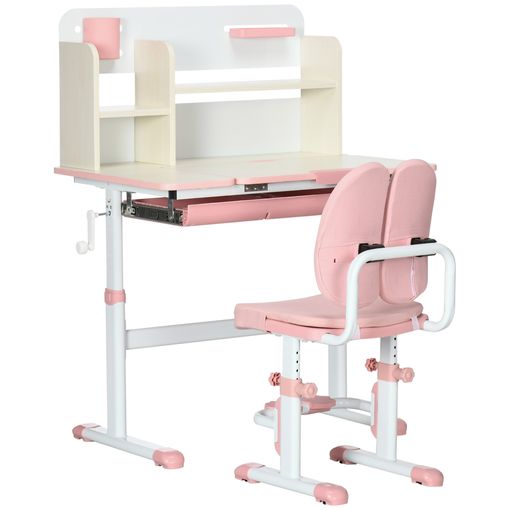 Primy Silla de escritorio para niños, silla de estudio rosa para niños y  niñas con altura ajustable, sillas giratorias de malla para estudiantes de  4