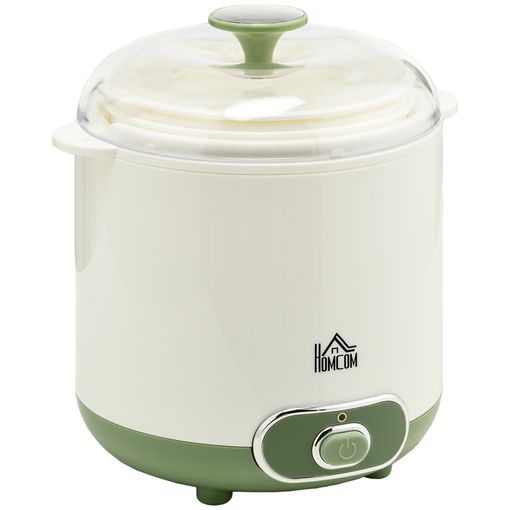 Homcom Yogurtera 20w 1,26l Con 7 Tarros De Cristal De 180 Ml