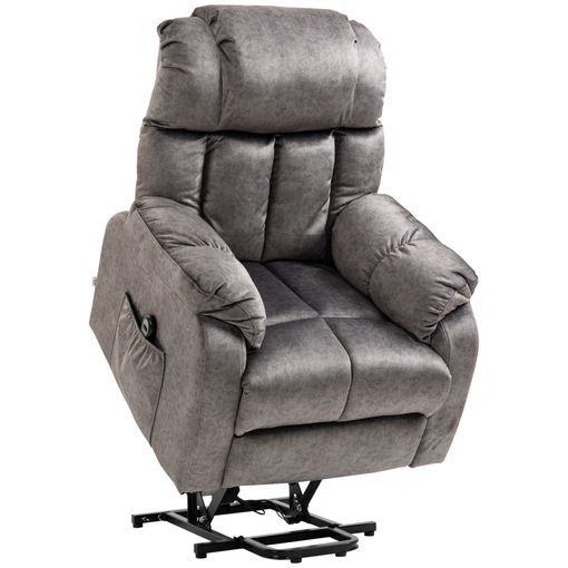 Sillón Levanta Personas De Espuma Terciopelo Homcom 83x91x100 Cm-gris con  Ofertas en Carrefour