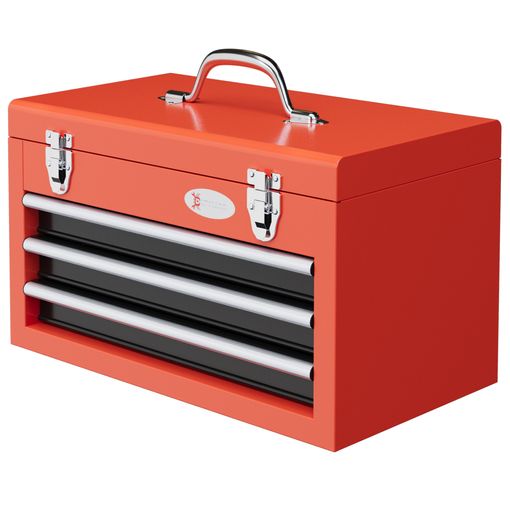 Caja Para Herramientas De Acero Durhand 45x24x27 Cm Rojo con