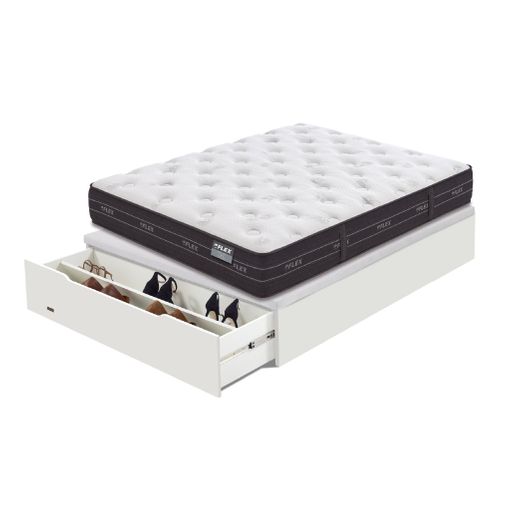 Colchón Flex Civic 135x200 + Canapé Abatible Madera Wengué + 2 Almohadas  con Ofertas en Carrefour