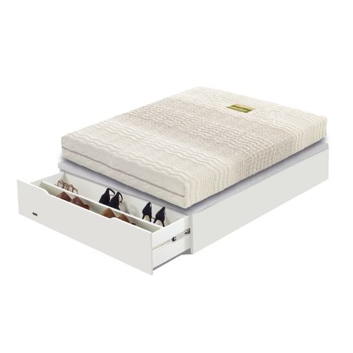 Pack Colchon + Canape Abatible Descansin, 150 x 200, Blanco, Maxima  Comodidad, Gran Almacenaje