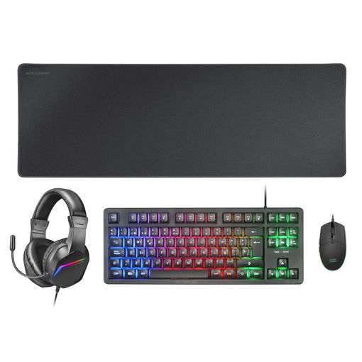 Mars Gaming Mcp-rgb3, Pack Rgb Teclado, Ratón, Cascos, Alfombrilla, Negro,  Francés con Ofertas en Carrefour