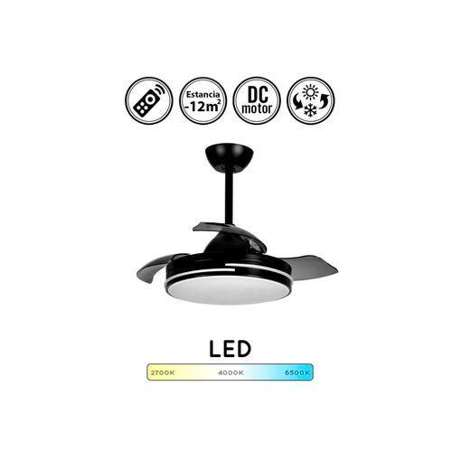 Lampara Ventilador Techo Luz Led 72w 5950 Lm Silencioso Moderno Niquel  Aspas Retractiles Motor Dc 3 C. De Luz Y Memoria Calima con Ofertas en  Carrefour