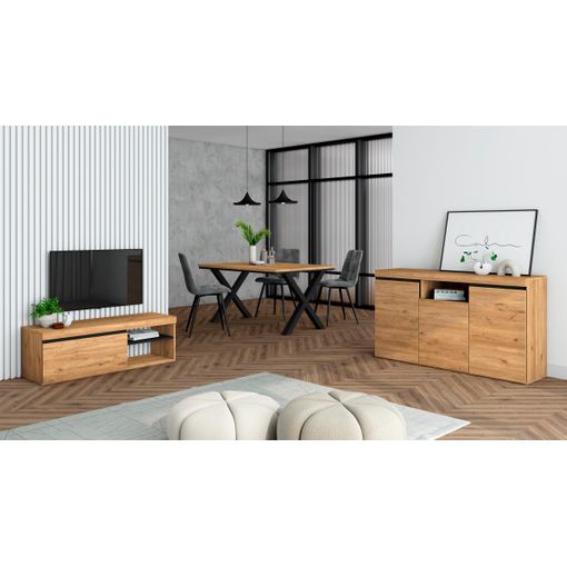 Skraut Home - Mesa 140 Bitono X, Mueble TV120, Buffet