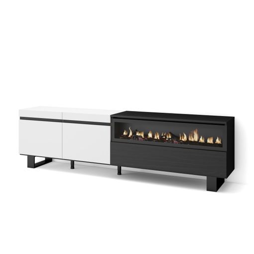 Mueble TV Televisión 200x57x35cm Para TV hasta 80 Chimenea