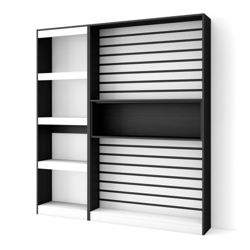 Librería Estantería, Estanteria Libros De Pared, 170x186x25cm, Salón -  Comedor - Oficina, Chimenea Eléctrica, Estilo Moderno, Roble Y Negro con  Ofertas en Carrefour