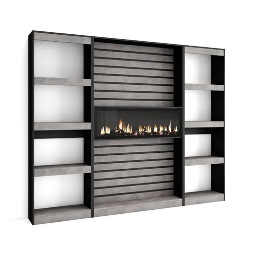 Librería Estantería, Estanteria Libros De Pared, 230x186x25cm, Salón -  Comedor - Oficina, Con Almacenaje, Estilo Moderno, Roble Y Negro con  Ofertas en Carrefour