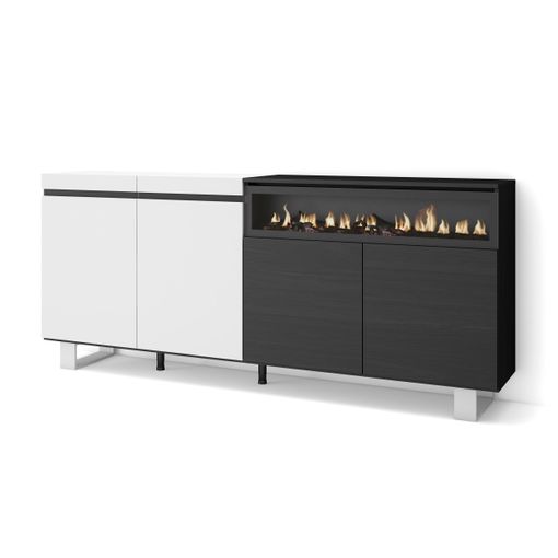 Aparadores Para Salón, Gran Capacidad De Almacenaje, 200x87x35cm, 4  Puertas, Diseño Industrial, Estilo Moderno, Blanco Y Negro con Ofertas  en Carrefour