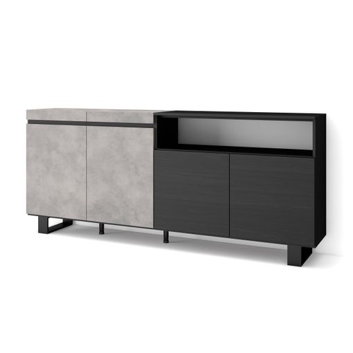 Aparadores Para Salón, Gran Capacidad De Almacenaje, 200x87x35cm, 4  Puertas, Diseño Industrial, Estilo Moderno, Blanco Y Negro con Ofertas  en Carrefour