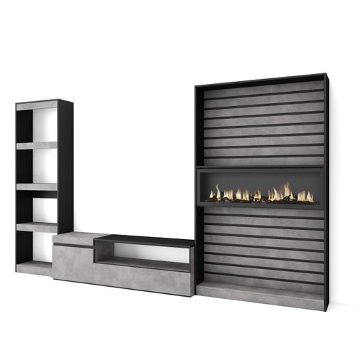 Mueble TV Televisión 200x57x35cm Para TV hasta 80 Chimenea