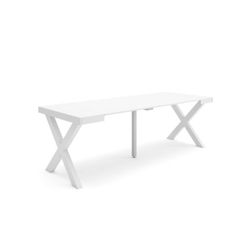 Mesa Consola Extensible, Mesa Comedor Plegable, 220, Para 10 Comensales,  Patas Madera Maciza, Estilo Moderno, Roble Y Negro con Ofertas en Carrefour