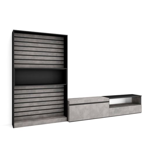 Conjunto De Muebles, Set De Muebles De Entrada, Salón Comedor, Mueble  Auxiliar, Color Estructura Gris Y Color Puertas Y Cajones Roble-  Buffet-zapatero con Ofertas en Carrefour