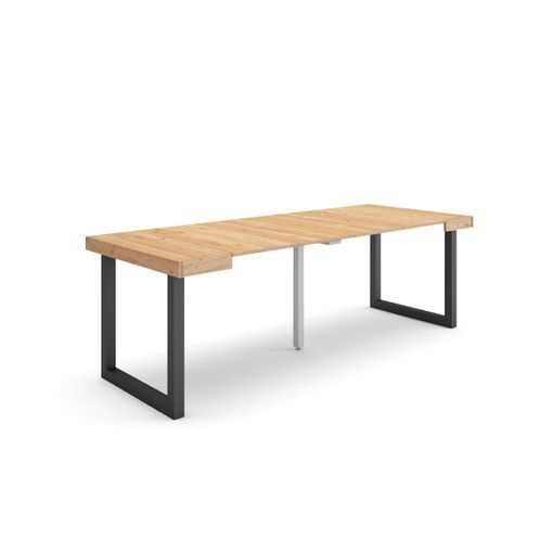 Mesa Consola extensible, Roble, Patas madera maciza