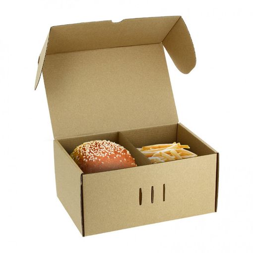 CAJAS DE CARTON KRAFT MICROCANAL MENU 4 DIVISIONES