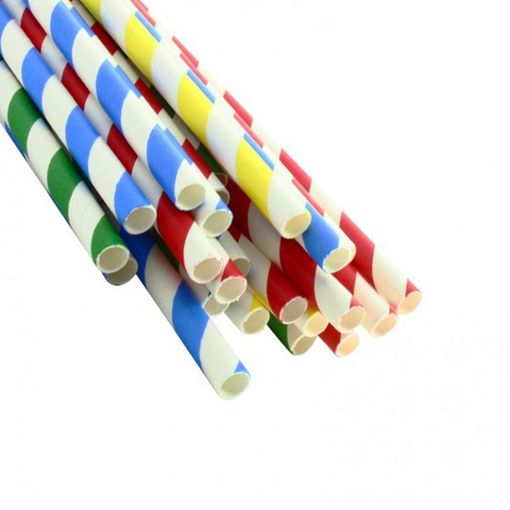 Pajitas de papel flexibles de colores (20cm 0.6Ø)