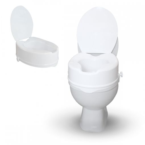 Elevador WC, Con tapa, 14 cm, Blanco, Ajustable, Titán